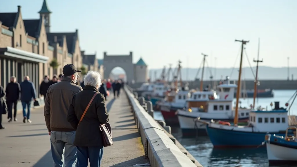Historic Dún Laoghaire Pier with boats and maritime heritage